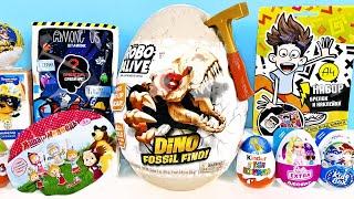 СЮРПРИЗ MIX! ЯЙЦО ZURU Dino Robo Alive, Among Us, Маша и Медведь, Барби Unboxing Kinder Surprise