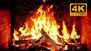  Cozy Fireplace 4K (12 HOURS). Fireplace with Crackling Fire Sounds. Fireplace Ambience