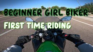 First time riding a motorcycle | beginner girl rider