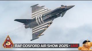 LIVE RAF COSFORD AIR SHOW 2025 TYPHOON, RED ARROWS, F-16, F-35B, CHINOOK, & BBMF 08.06.25
