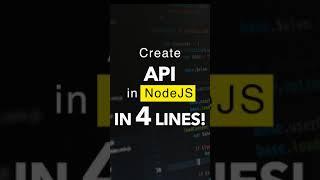 How to create simple APIs in Node JS ? #shorts