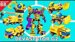 Qman 1401 : Creative Master a.k.a Devastator G2 ️ Speed Build Assembling Lego Transformers combiner