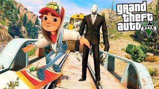 ГТА 5 МОДЫ СЛЕНДЕР ОХОТИТСЯ НА ДЖЕЙКА SUBWAY SURFERS В GTA 5! ДЖЕЙК ПРОТИВ СЛЕНДЕРА - GTA 5 МОДЫ