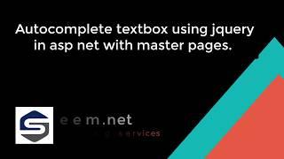 With Master pages | Auto complete TextBox using asp.net [web forms] and Jquery | The best way