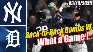 New York Yankees vs Detroit Tigers [FULL GAME] Highlights Mar 10, 2025 | MLB Highlights 2025