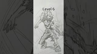 How to Draw Deku  in different Levels #drawing #anime #shorts