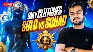 Solo Vs Squad Gameplay | Only Clutches & Pure Fights | HYDRA RAREBIT #bgmilive