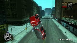 GTA Liberty City Stories (PS2) Physics Fail! Firetruck Vs Motorcycle