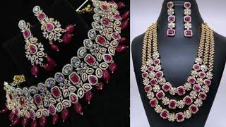 New Ruby Necklace Design || Ruby Gemstone Jewelry Set Design