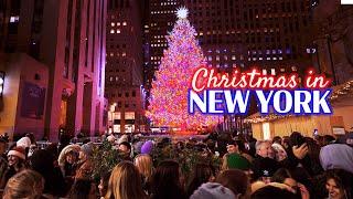 NEW YORK Christmas Joy  Manhattan Holiday Season Crowds  Walking Tour 4K