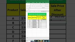 Calculate Sales Price After Discount in Excel - Calculate Revised Price After Discount #Discount