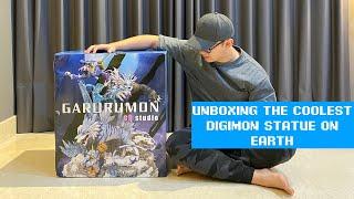 UNBOXING THE COOLEST DIGIMON STATUE ON EARTH!!! Garurumon Statue by GD Studio