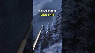 How To Paint Detailed Tree Highlights With a Small Brush  #shorts