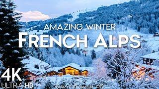 Winter France 4K UHD - Stunning Winter Footage, Scenic Relaxation Film With Piano Relaxing Music