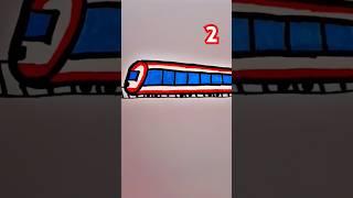 Easy Train Drawing with Number 2 | #traindrawing #funshorts  #shorts