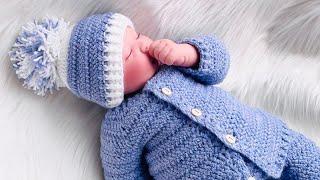 How to Crochet EASY Newborn Baby Beanie Hat with HERRINGBONE STITCH  YOU WILL LOVE IT- Sammy Set