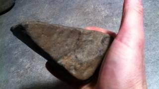 Pre-Columbian ancient stone Indian artifacts primitive hand ax axe.
