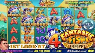 4 FANTASTIC FISH IN EGYPT - 1st look at a *New Slot* from 4thePlayer.