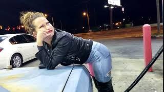 Girls Night Out, Thigh High Boots Pumping Gas with Jane