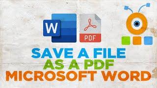 How to Save a File as a PDF in Word