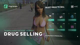 SELL DRUGS TO NPC with Street Reputation  [ESX/QB]  (UI, OX_TARGET/QB-TARGET, FIVEM)