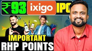 ₹93 IXIGO IPO Important RHP Points | Money Purse IPO