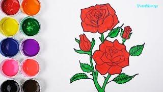 Dibuja y Colorea Una Rosa - Dibujos Para Niños - Learn Draw and Colors / FunKeep