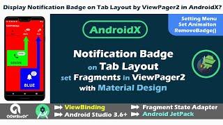 Notification BadgeDrawable + viewpager2 with tablayout android | badge tablayout android