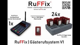 RuFFix ® das Original | Gästeruf System V1 | 24x Funkpager | 1x Sendeeinheit