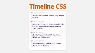 How To Create Timeline Using HTML and CSS | Vertical Timeline Design Tutorial