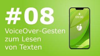 VoiceOver Gesten zum Lesen von Texten