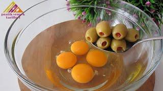 Beat the egg with olives and you will be satisfied with the result  Just cook and taste