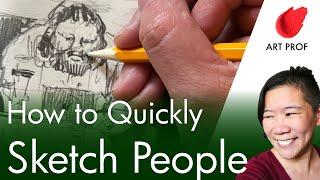 How To Sketch PEOPLE in Public Discreetly & Quickly #shorts