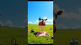 "Dancing Cows Rock the Meadow with Style!"