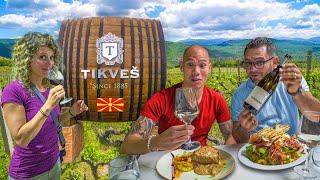 We Found Balkan WINE HEAVEN in Macedonia  FULL MACEDONIAN FOOD & WINE TOUR AT TIKVEŠ WINERY!