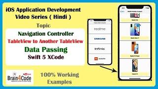 How to implement TableView to TableView Navigation with Data Passing in Swift 5 | Hindi | iOS App