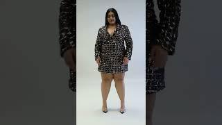 Boom  models lifestyle  curvy women model looking gorgeous in  solane dress plus size fashion.