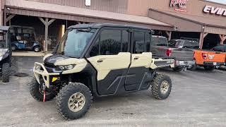 2025 Can-Am Defender MAX Limited UTV and Side by Side in Desert Tan and Stealth Black