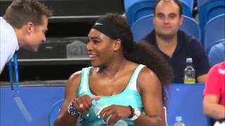 Serena Williams orders an espresso    mid match!   Hopman Cup 2015   YouTube