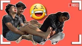 FEET TICKLE PRANK ON BOYFRIEND | REVENGE PT 1