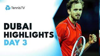 Medvedev Faces Bublik; Djokovic, Rublev & Auger-Aliassime In Action | Dubai 2023 Day 3 Highlights