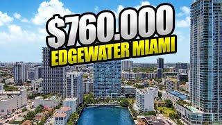 TOUR A $760,000 EDGEWATER MIAMI Florida WATERFRONT Condo | Miami Florida Real Estate