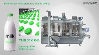 High-speed bottling line – 9000 bottles per hour / Triblock 9000