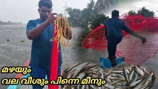 പുഴയുo മഴയും പിന്നെ വല വീശും|മഴയത്ത്  വീശി മീന്‍ പിടിച്ചപ്പോൾ|Earth Lovers Media|Real life vlog