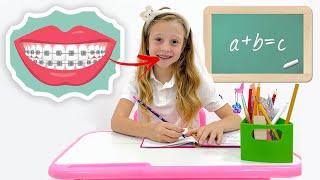 Nastya learns how important it is for children to wear braces