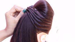 Simply stylish hairstyle for everyday - Easy high ponytail | pony hairstyle for girls