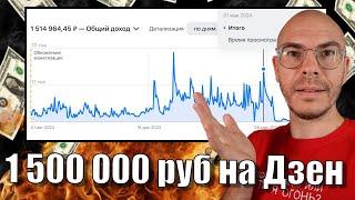 Как я ЗАРАБОТАЛ 1500 000 рублей на ДЗЕН