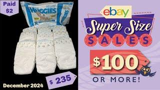 eBay $100 SuperSize Sales: More VTG Diapers, $650 Danbury Tree, $925 Fabric, Cheers to Resellers 