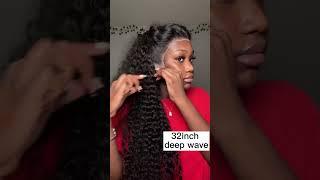 32 Inch Deep Wave Lace Frontal Wig Installed Tutorial ft Allove Hair