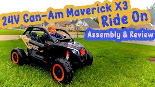 24V Can Am Maverick X3 Kids Ride On - Assembly & Review